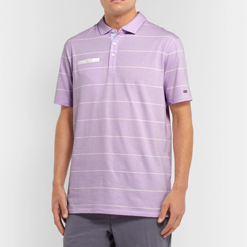 Nike/Clemson Golf-Player Striped Dri-FIT Golf Polo Shirt